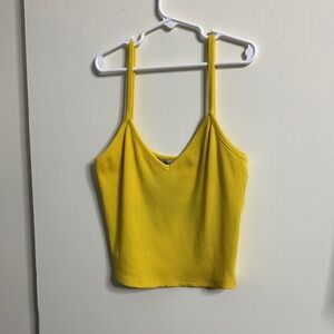 Papaya Yellow Sleeveless Crop Camisole Top